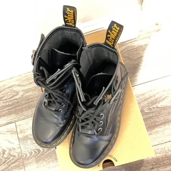 Dr. Martens Black Leather Boots - Picture 2 of 5